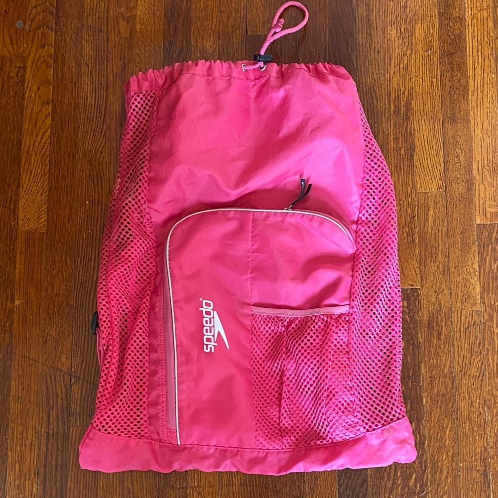 Speedo Unisex Deluxe Ventilator Mesh Swim/Equipment Bag 21x16” Pink